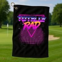 Retro 80's Totally Rad Golf Towel thumb 1