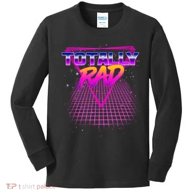 Retro 80's Totally Rad Kids Long Sleeve Shirt
