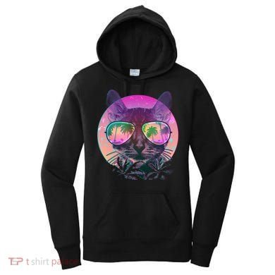 Retro 80s Tropical Cat Women's Hoodie