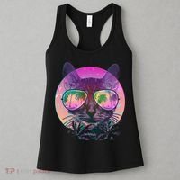 Retro 80s Tropical Cat Women's Tank Top thumb 3