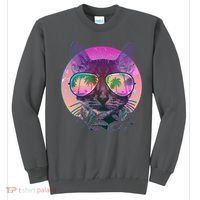 Retro 80s Tropical Cat Sweatshirt thumb 0