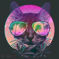 Retro 80s Tropical Cat Sweatshirt thumb 2