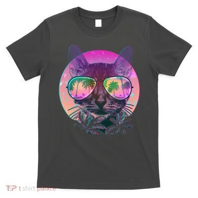 Retro 80s Tropical Cat T-Shirt