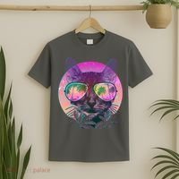 Retro 80s Tropical Cat T-Shirt thumb 2