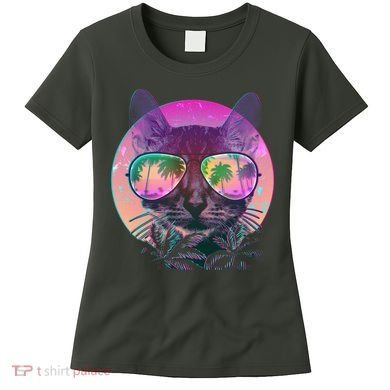 Retro 80s Tropical Cat Women's T-Shirt