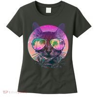 Retro 80s Tropical Cat Women's T-Shirt thumb 0