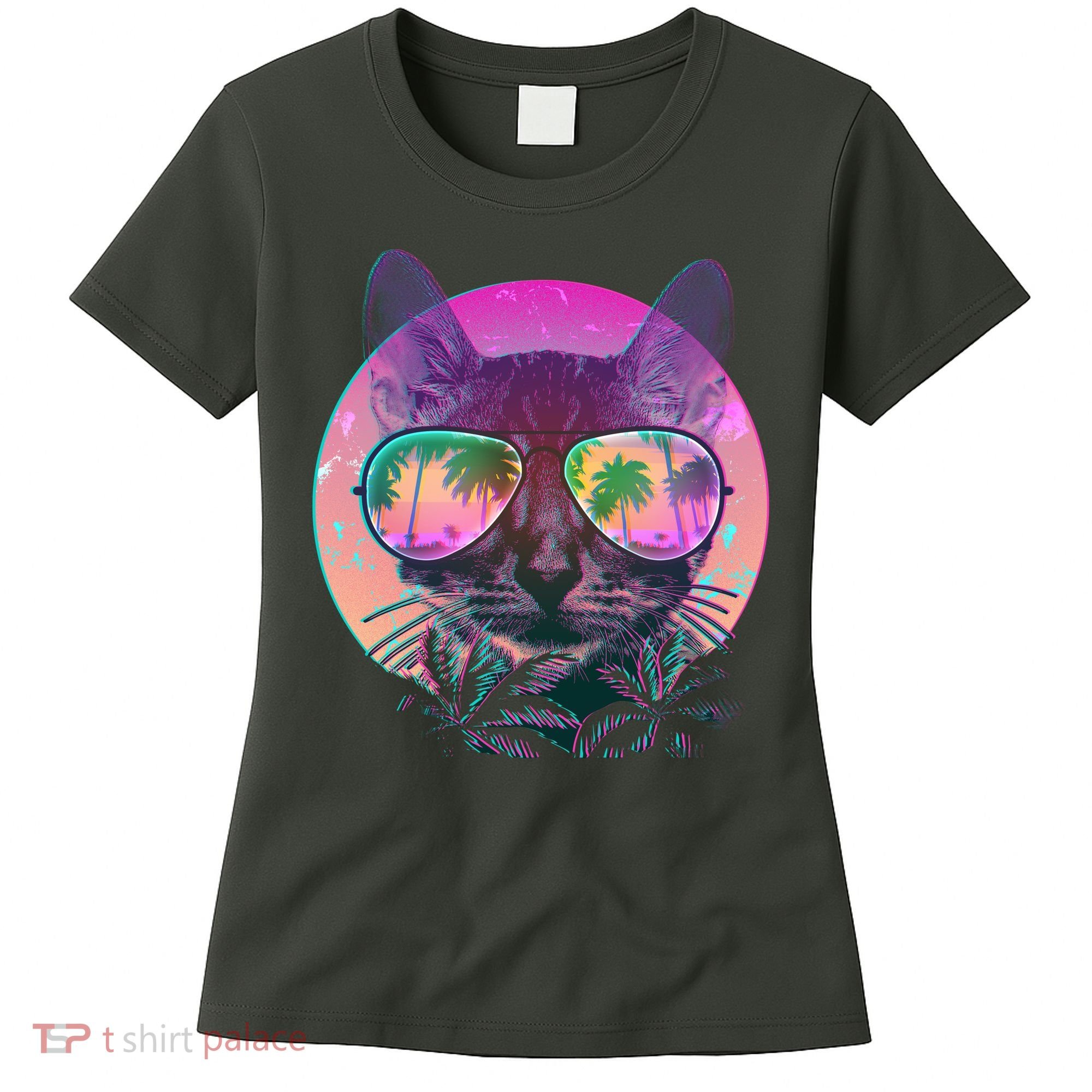 Retro 80s Tropical Cat Women's T-Shirt