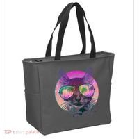 Retro 80s Tropical Cat Tote Bag thumb 2