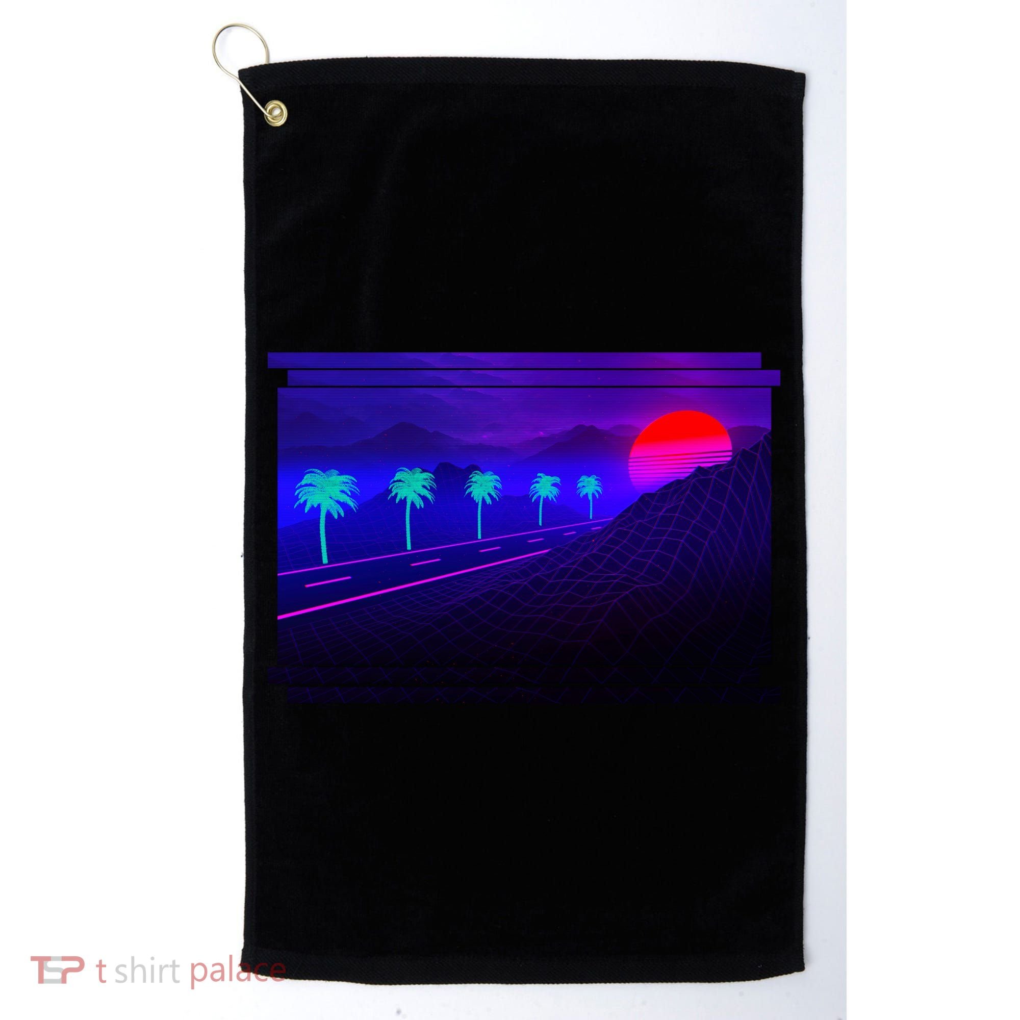 Retro 80s Vaporwave  Golf Towel