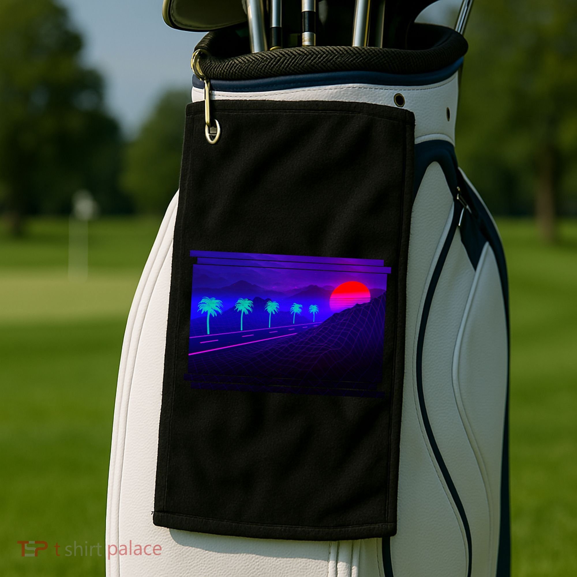 Retro 80s Vaporwave  Golf Towel