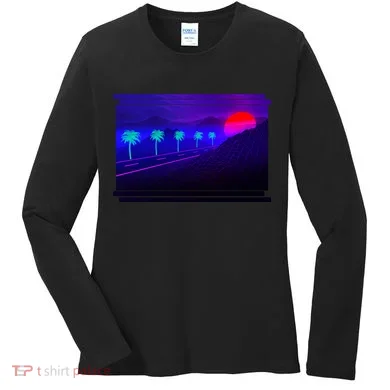 Retro 80s Vaporwave  Women's Long Sleeve Shirt