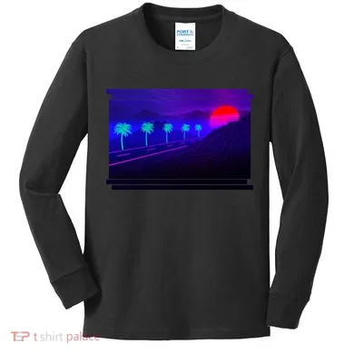 Retro 80s Vaporwave Kids Long Sleeve Shirt