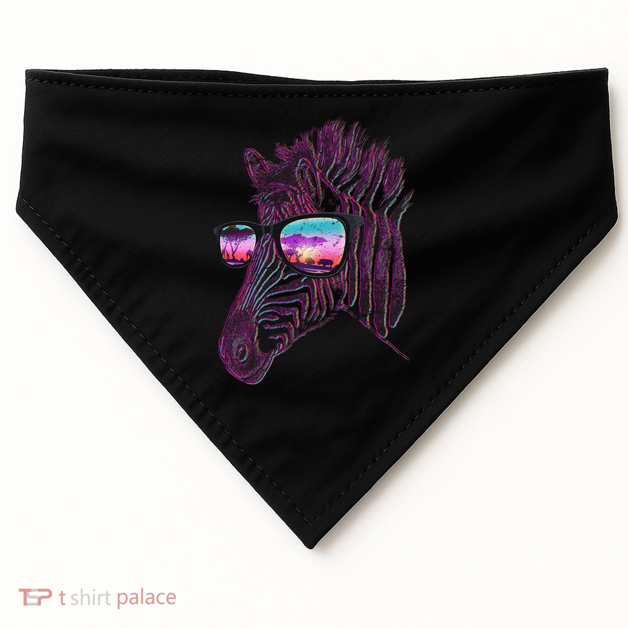 Retro 80s Zebra Shade USA-Made Doggie Bandana