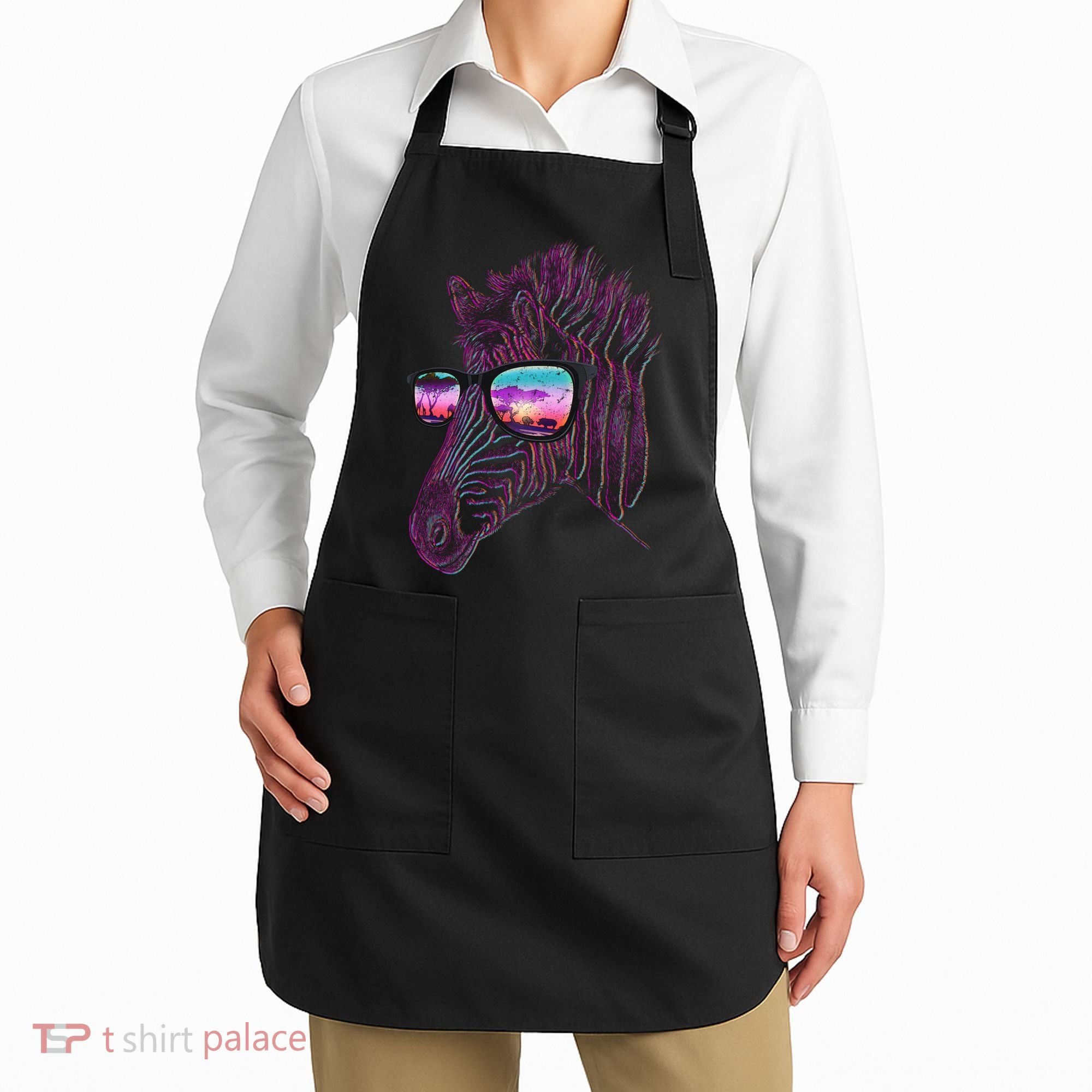 Retro 80s Zebra Shade Apron