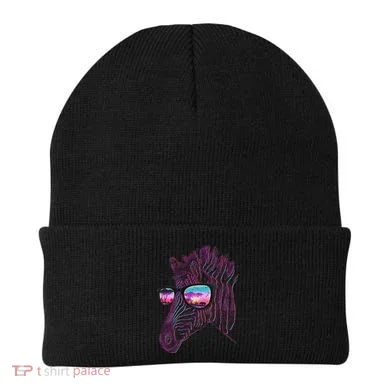 Retro 80s Zebra Shade Beanie