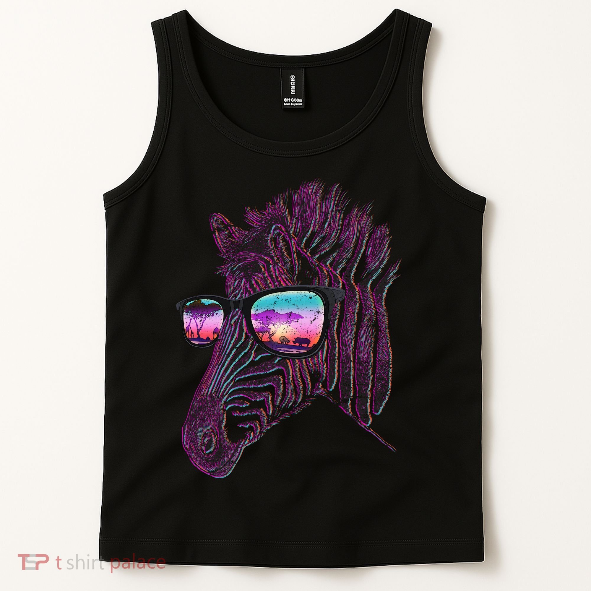 Retro 80s Zebra Shade Tank Top