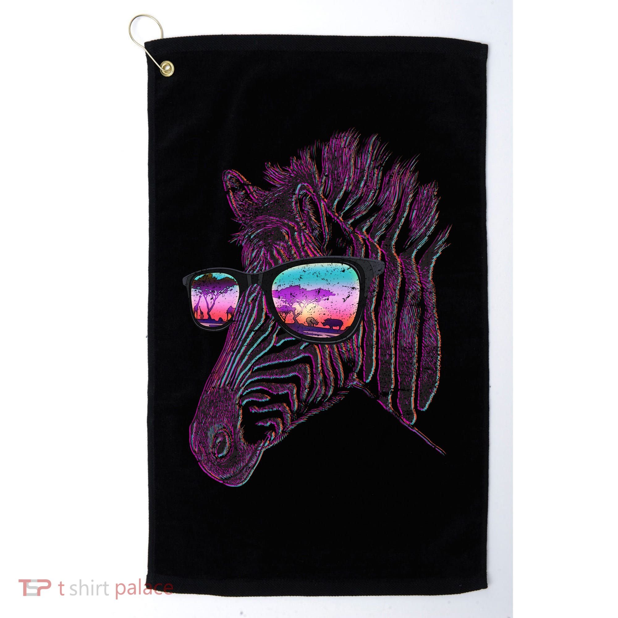 Retro 80s Zebra Shade Golf Towel