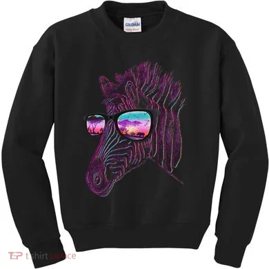 Retro 80s Zebra Shade Kids Sweatshirt