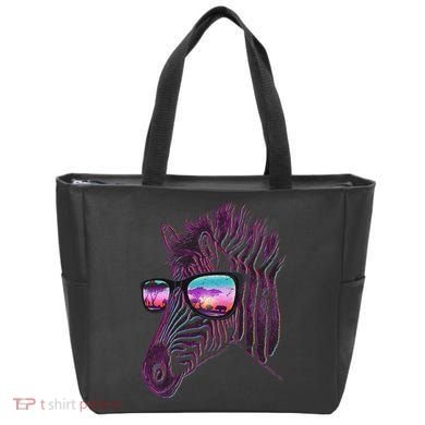 Retro 80s Zebra Shade Tote Bag