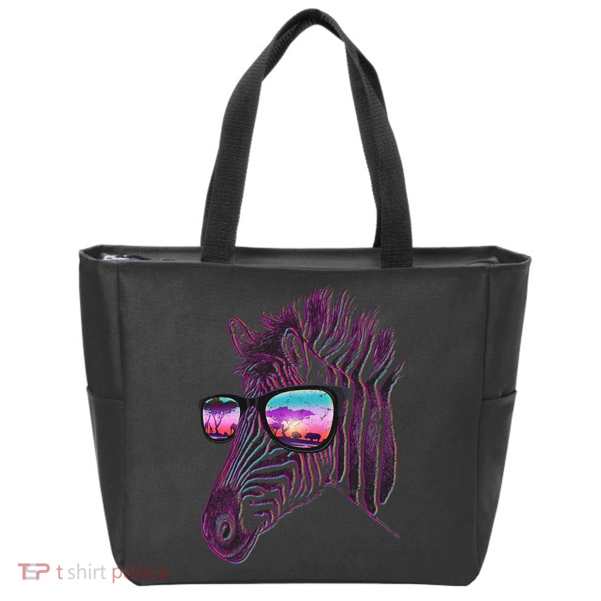 Retro 80s Zebra Shade Tote Bag