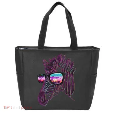 Retro 80s Zebra Shade Tote Bag
