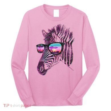 Retro 80s Zebra Shade Long Sleeve Shirt