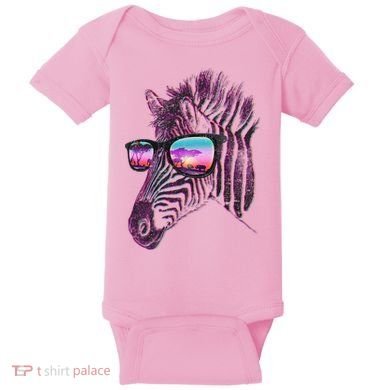 Retro 80s Zebra Shade Baby Bodysuit