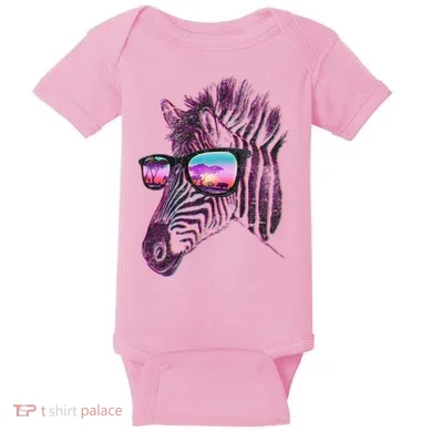 Retro 80s Zebra Shade Baby Bodysuit