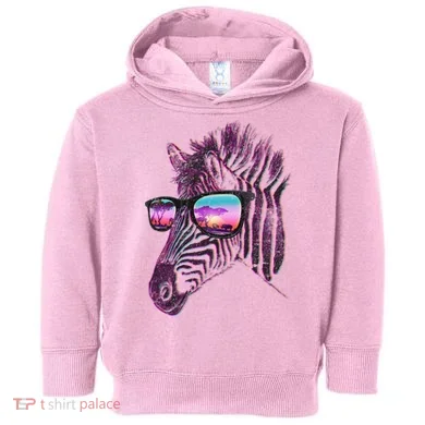 Retro 80s Zebra Shade Toddler Hoodie
