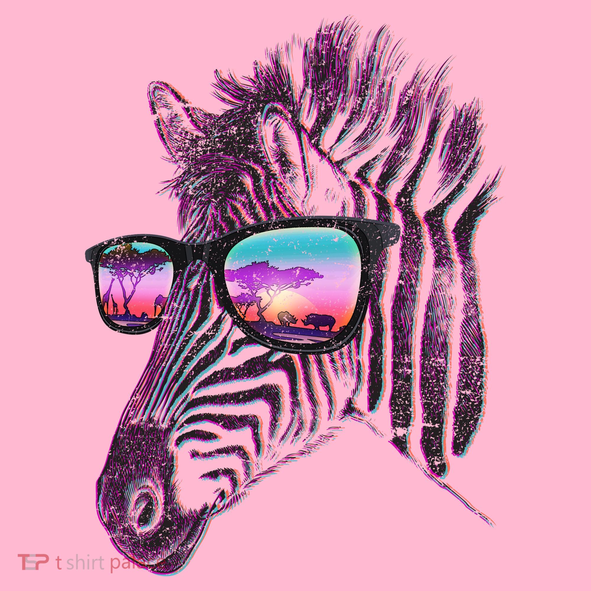 Retro 80s Zebra Shade Toddler Hoodie