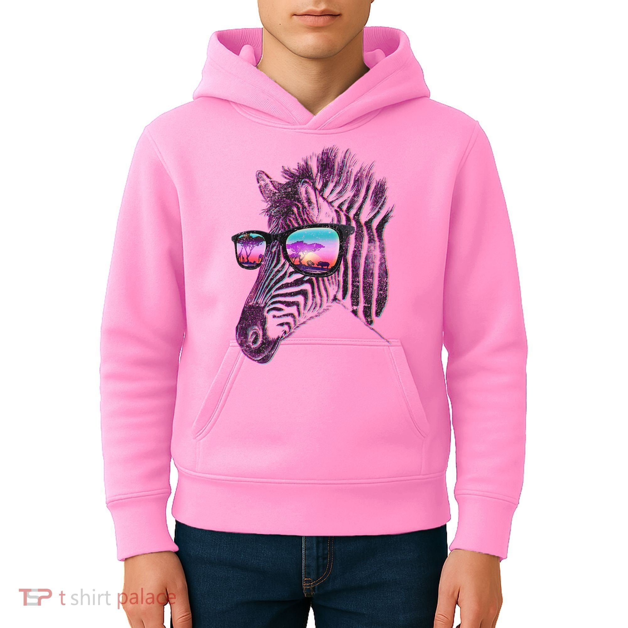 Retro 80s Zebra Shade Kids Hoodie
