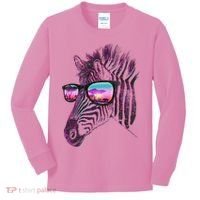 Retro 80s Zebra Shade Kids Long Sleeve Shirt thumb 0