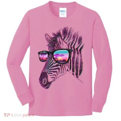 Retro 80s Zebra Shade Kids Long Sleeve Shirt