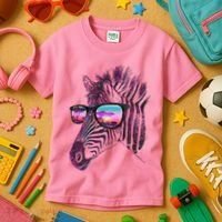 Retro 80s Zebra Shade Kids T-Shirt thumb 3