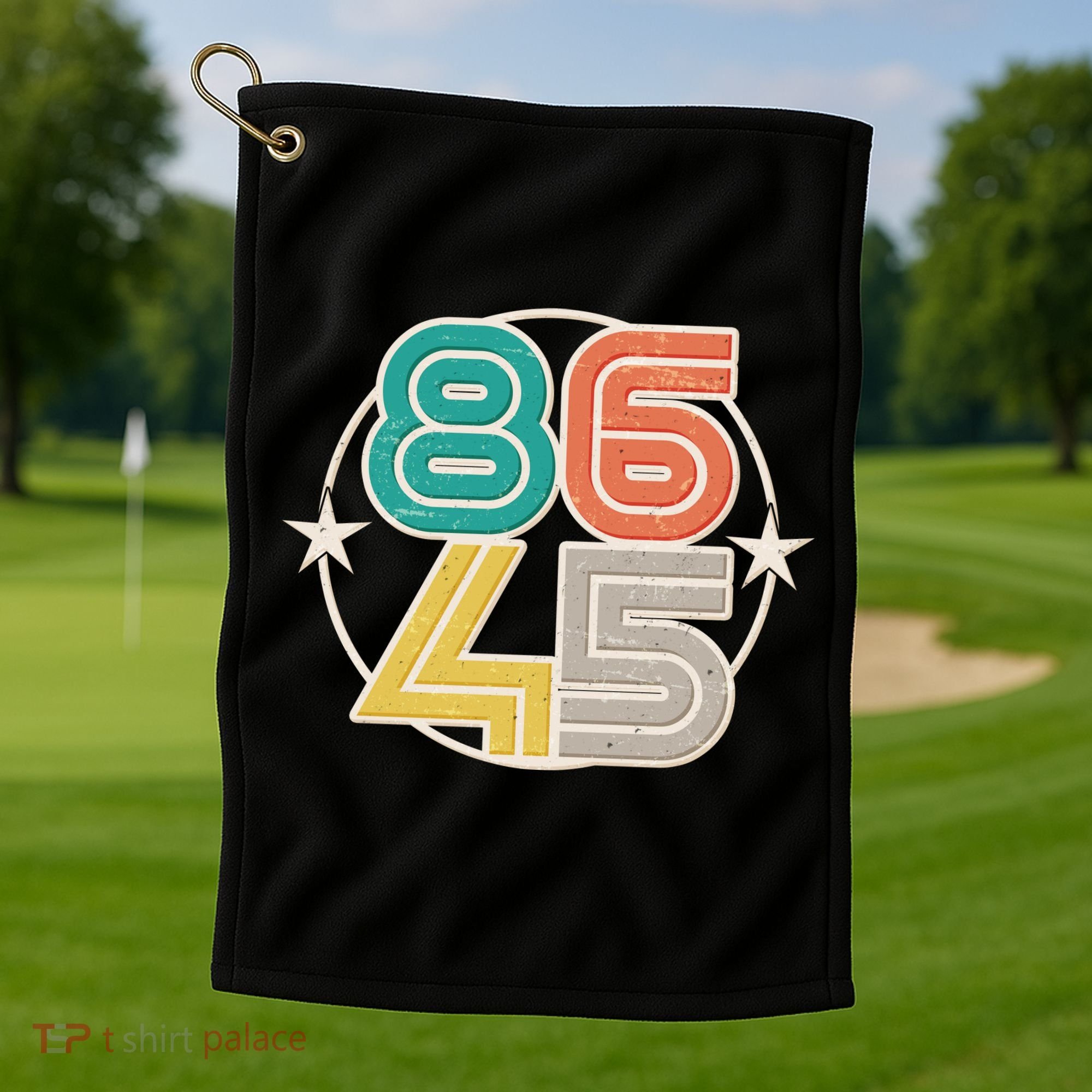 Retro 86 45 Impeach Trump Golf Towel