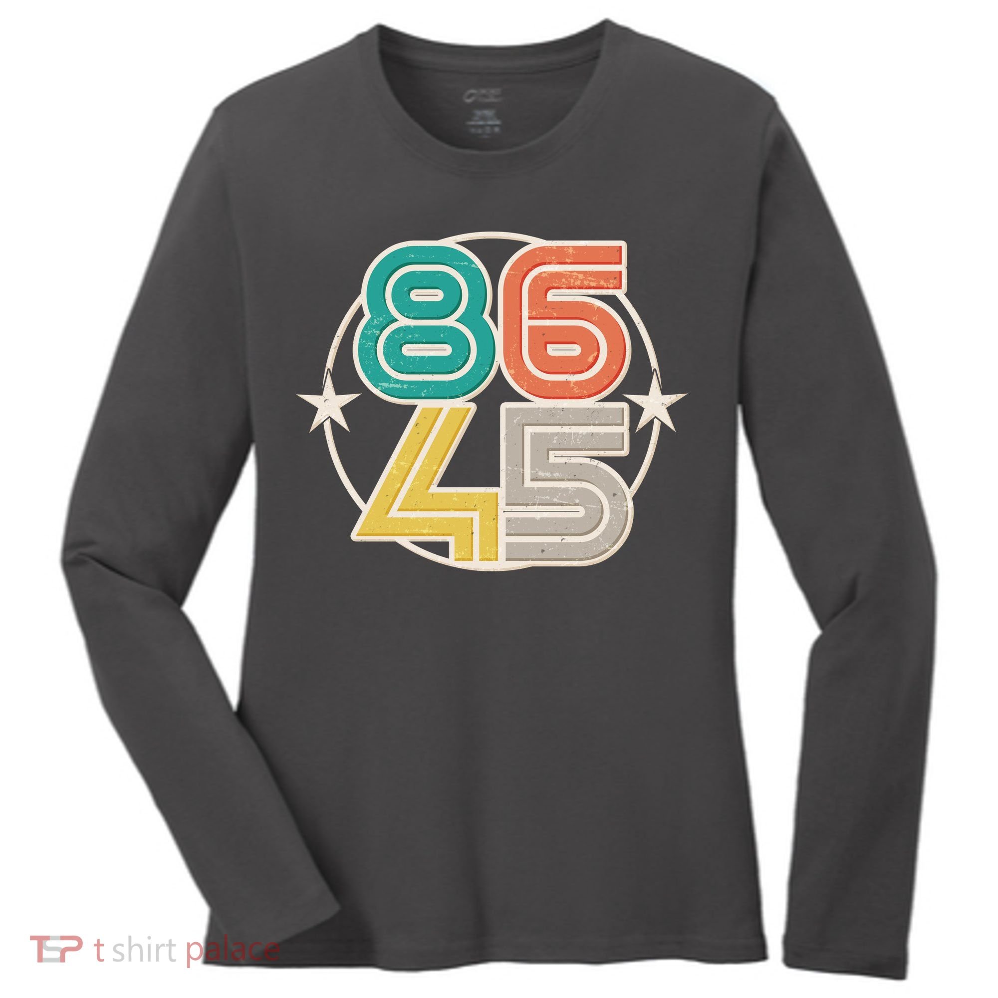 Retro 86 45 Impeach Trump Women's Long Sleeve Shirt