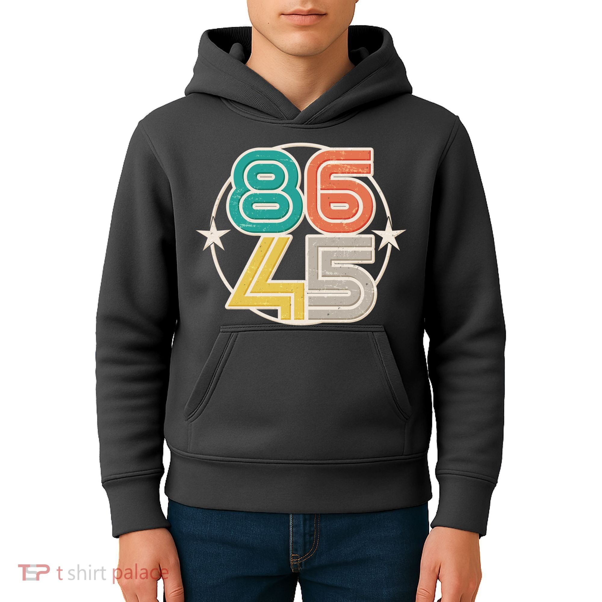 Retro 86 45 Impeach Trump Kids Hoodie