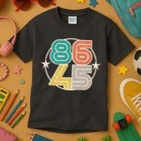 Retro 86 45 Impeach Trump Kids T-Shirt thumb 3