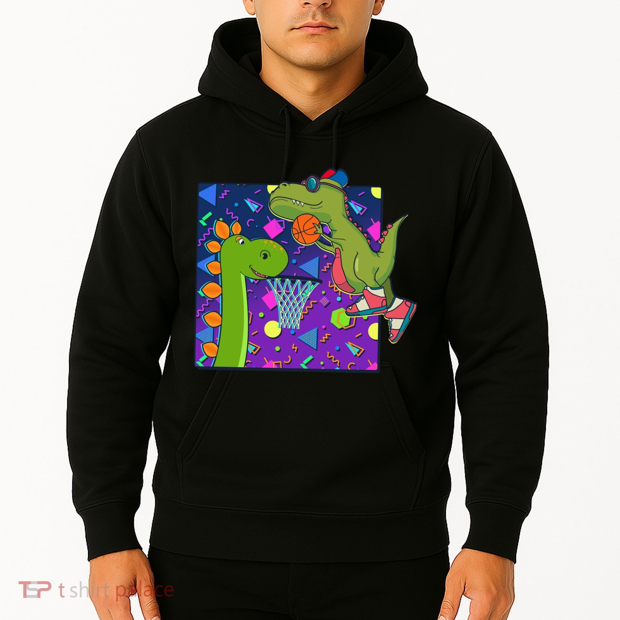 Retro 90's Basketball Dinosaurs Hoodie