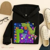 Retro 90's Basketball Dinosaurs Hoodie thumb 4