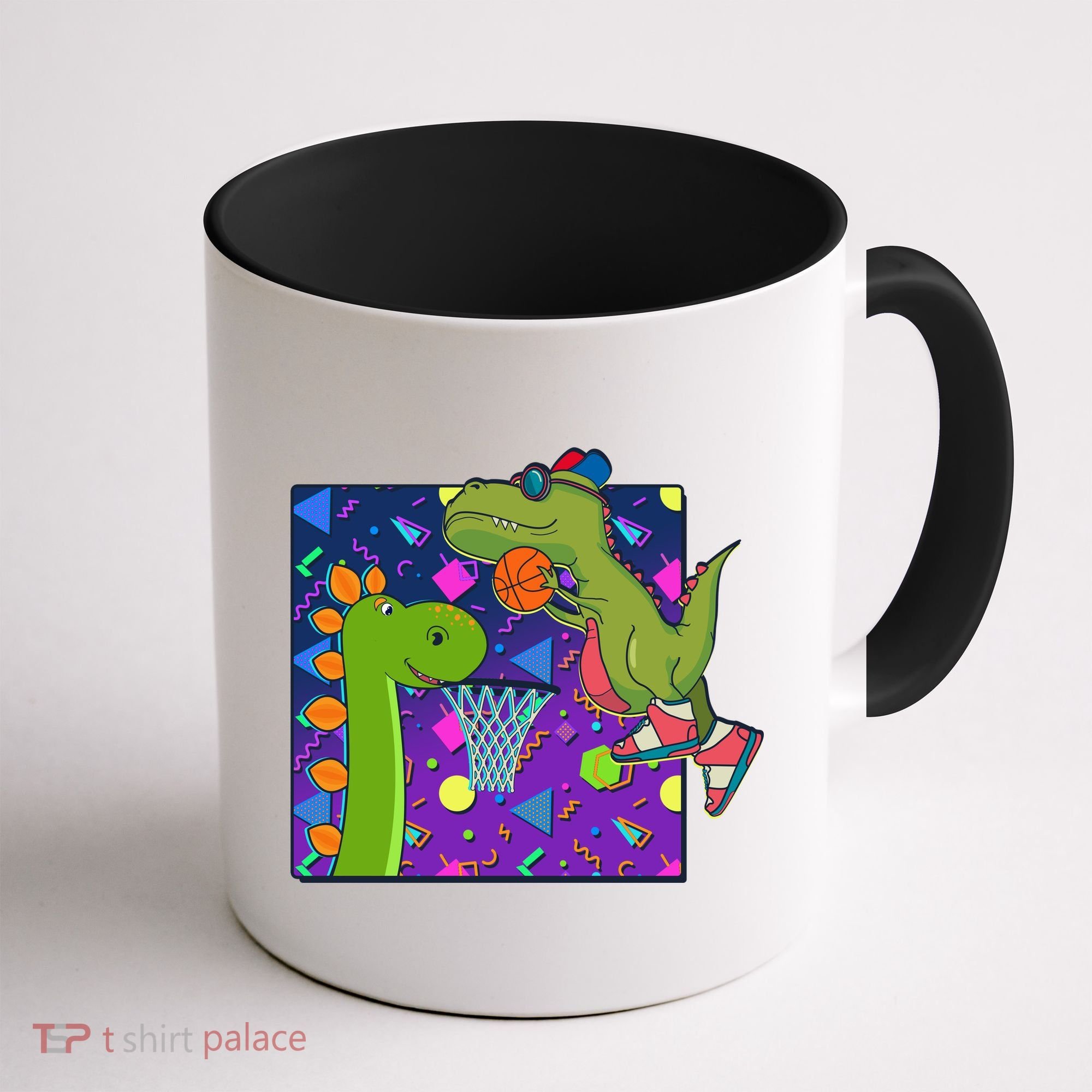 Retro 90's Basketball Dinosaurs Coffee Mug