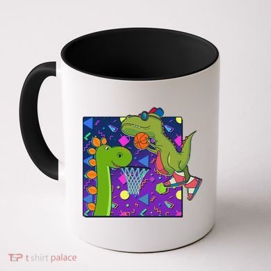 Retro 90's Basketball Dinosaurs Coffee Mug