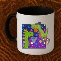 Retro 90's Basketball Dinosaurs Coffee Mug thumb 2