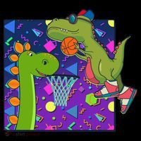 Retro 90's Basketball Dinosaurs Coffee Mug thumb 5