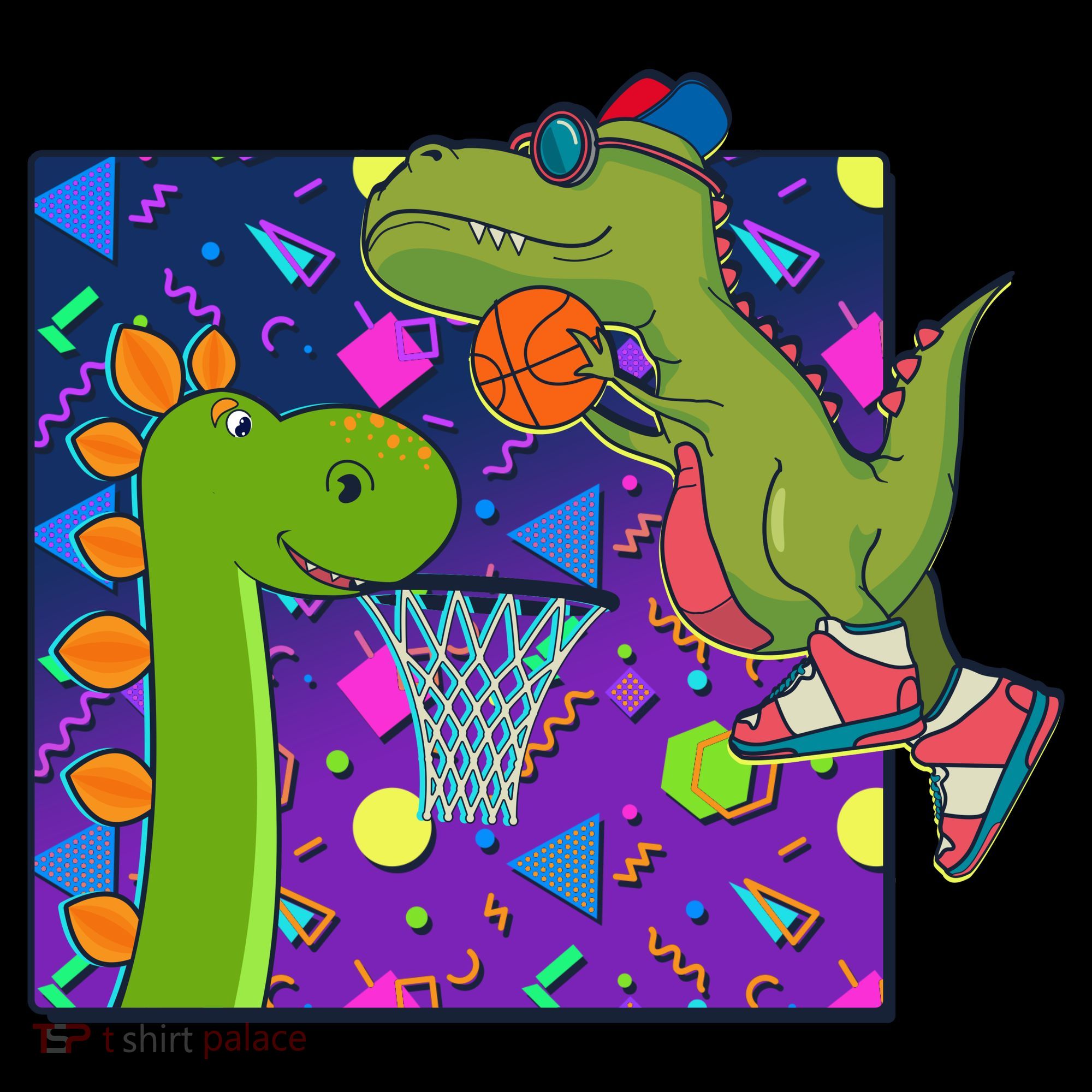 Retro 90's Basketball Dinosaurs Coaster