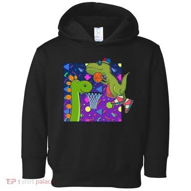 Retro 90's Basketball Dinosaurs Toddler Hoodie