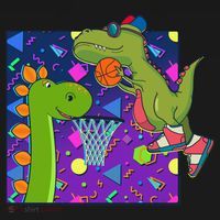 Retro 90's Basketball Dinosaurs Toddler Hoodie thumb 2