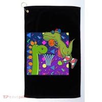 Retro 90's Basketball Dinosaurs Golf Towel thumb 0
