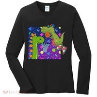 Retro 90's Basketball Dinosaurs Women's Long Sleeve Shirt thumb 0