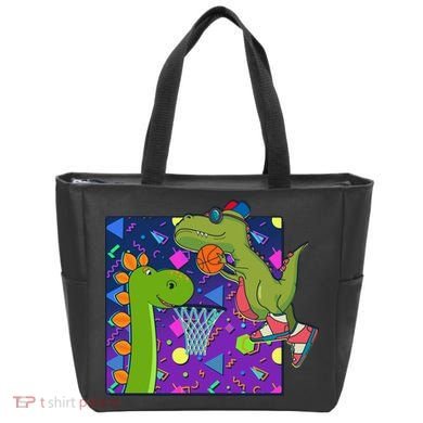 Retro 90's Basketball Dinosaurs Tote Bag